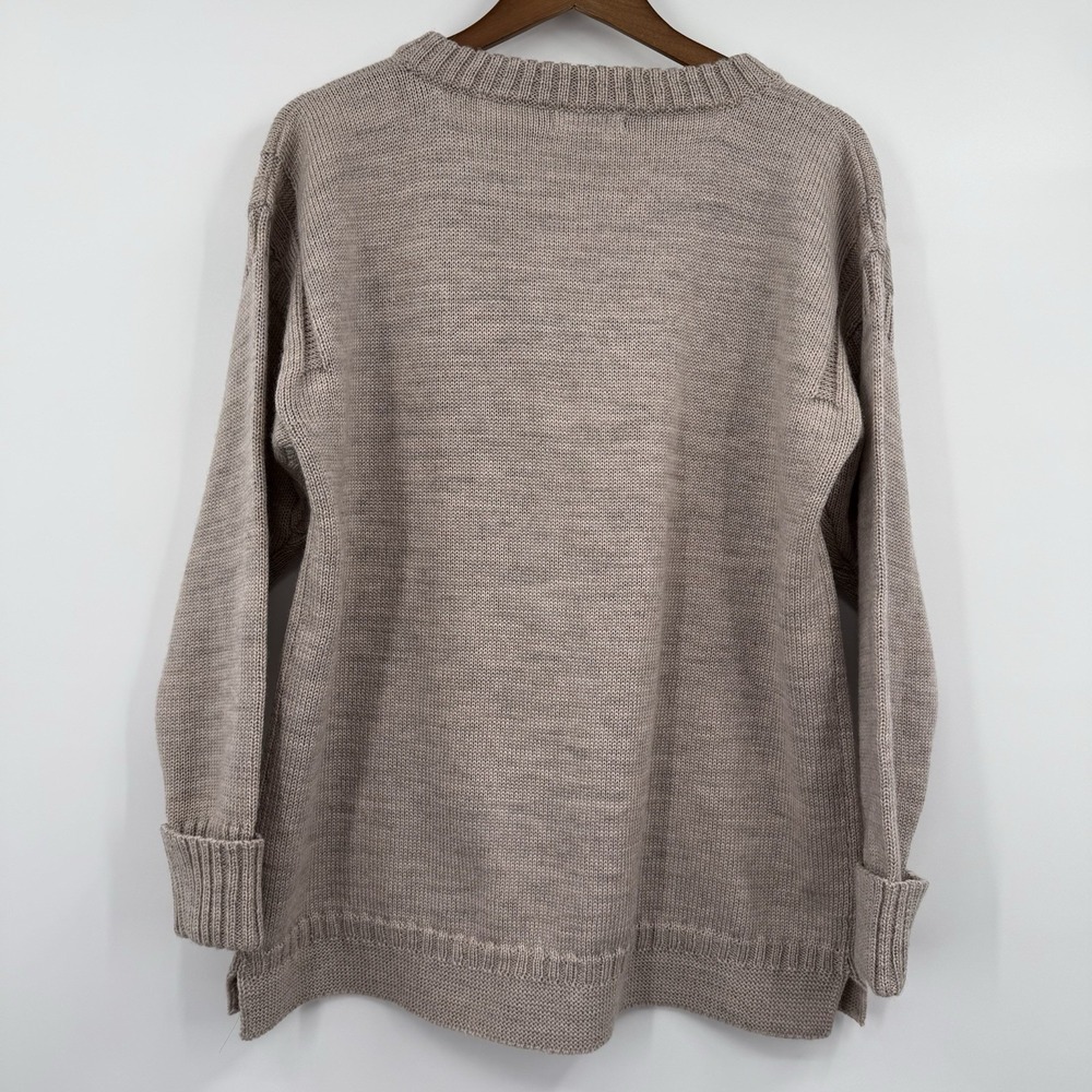 Woolovers Cardigan Sweater Womens Large Chunky Patch Pocket Button Timeless - Picture 2 of 9